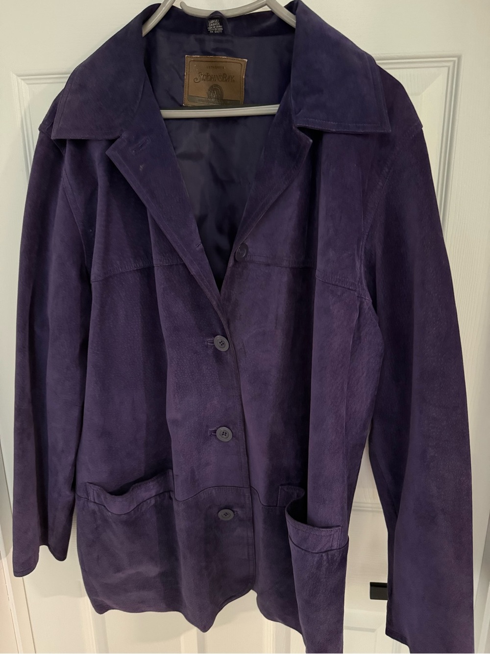 Vintage St. John's Bay Purple Sueded Leather Blazer Jacket